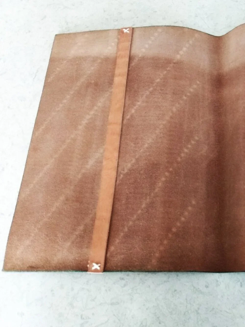 Vintage Leather Book Cover NAGY NORA Green Red Stars Handmade - Picture 5 of 16